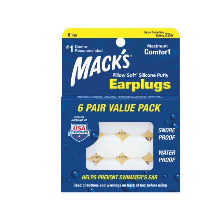 Mack's Silicone Ear Plugs-6 Pair