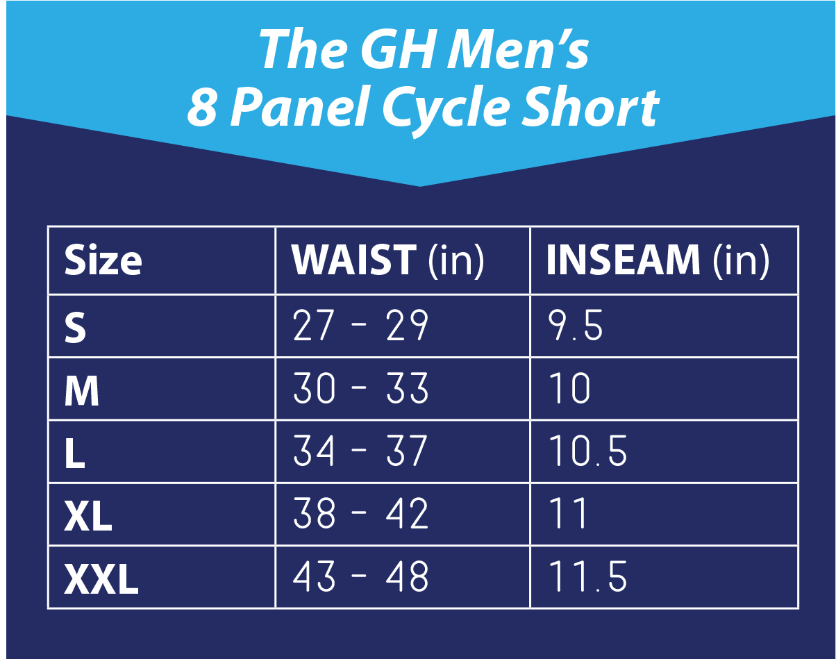 GH Mens 8 Panel Cycling Shorts